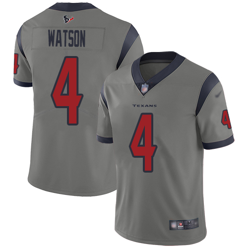 Houston Texans Limited Gray Men Deshaun Watson Jersey NFL Football #4 Inverted Legend->women nfl jersey->Women Jersey